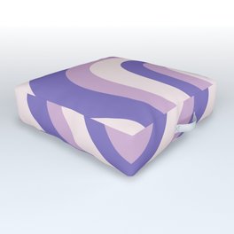 Retro Hearts - Pastel Purple Outdoor Floor Cushion