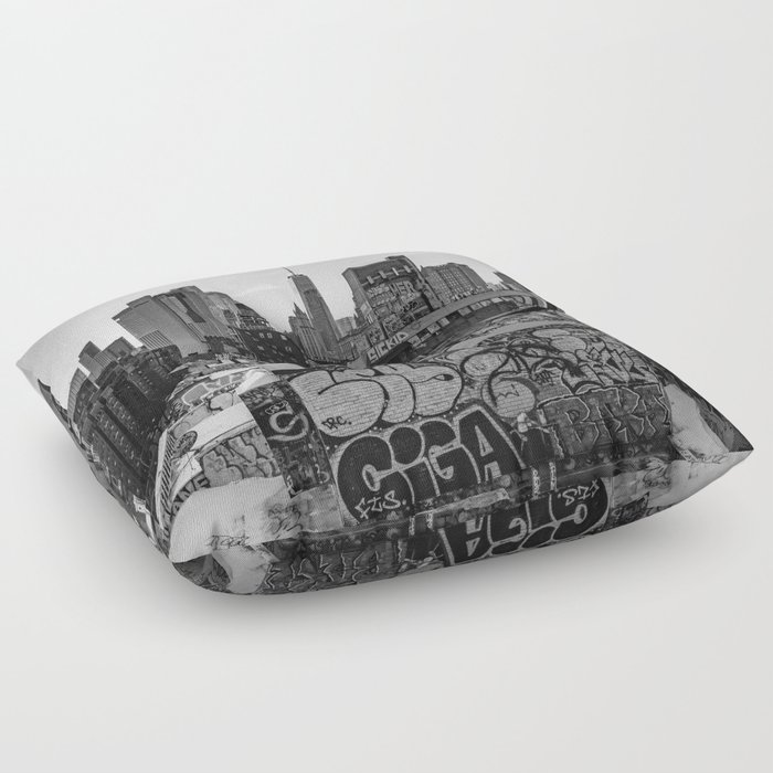 New York City Sunset Views | Travel Photography in NYC | Black and White Floor Pillow