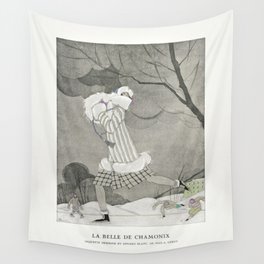 La Belle de Chamonix, Ermine and White Fox Jacket  Wall Tapestry