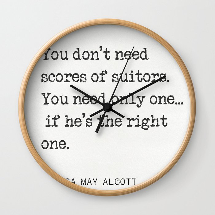 Louisa May Alcott quote Wall Clock