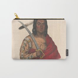 Mon-ka-ush-ka a Sioux chief, Vintage Print Carry-All Pouch | Poster, Historic, Vintage, Antique, History, Portrait, Art, Man, Engraving, Artwork 
