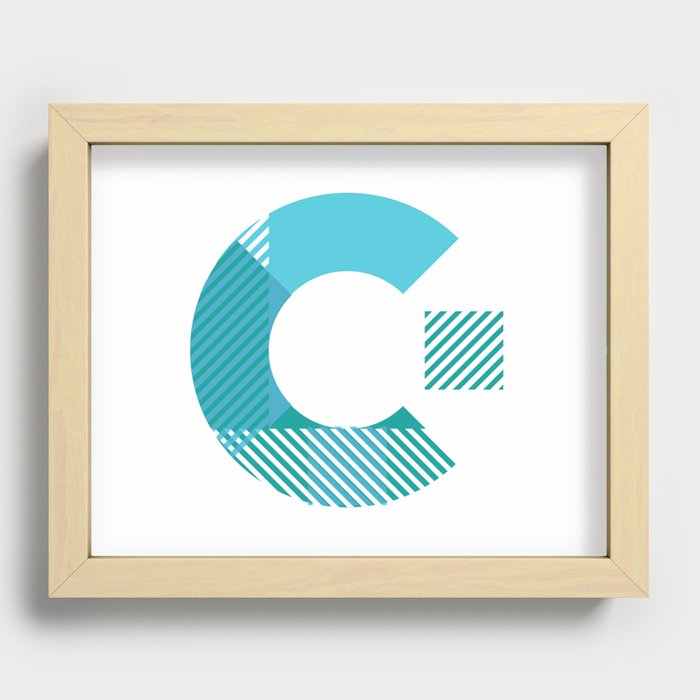 Rotation Alphabet 'C' On White Recessed Framed Print