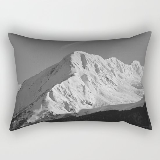 Portage Valley Mountain Glacier - B & W Rectangular Pillow