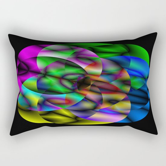 Concentric Vibrancy - Abstract, neon, geometry artwork Rectangular Pillow