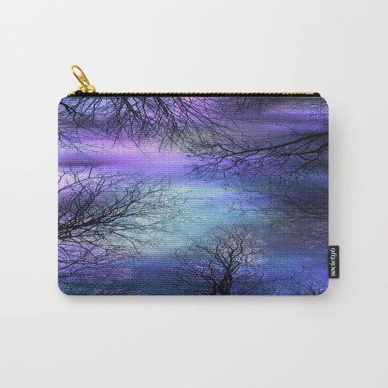 Black Trees Purple Blue Abstract Sky Carry-All Pouch