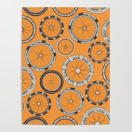 bike wheels amber Poster