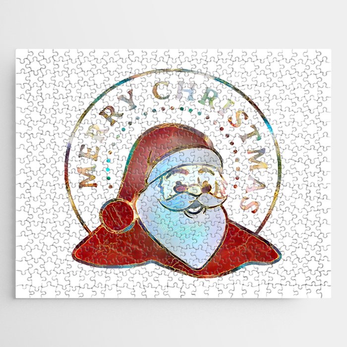 Merry Christmas from Santa Claus - artistic illustration artwork Jigsaw Puzzle