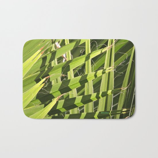 TEXTURES -- Palm Fronds Intersecting Bath Mat