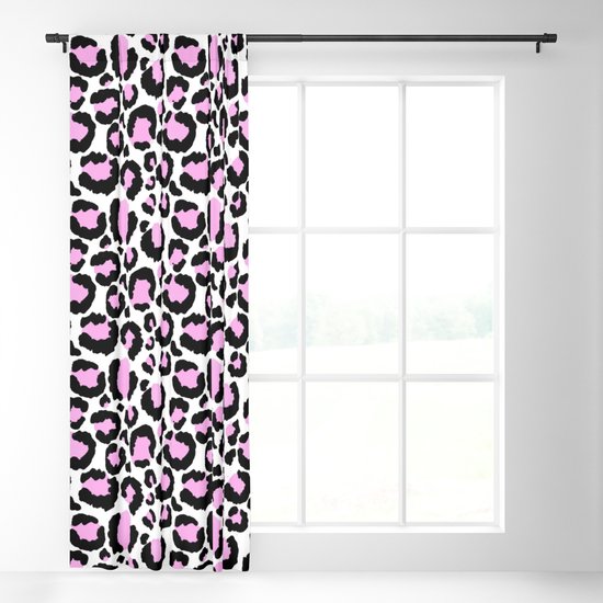 Pastel Pink Animal Leopard Print Pattern Blackout Curtain By