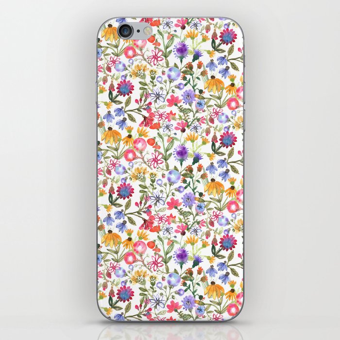 Colorful Watercolor Flowers iPhone Skin