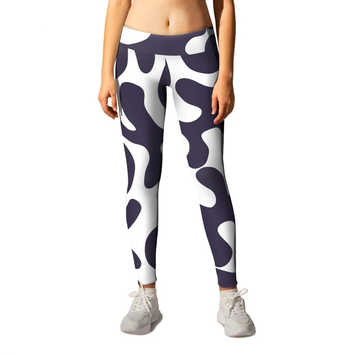 Violet Matisse cut outs seaweed pattern on white background Leggings