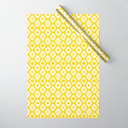 Yellow Retro Christmas Pattern Wrapping Paper