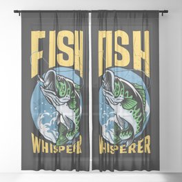 Fish Whisperer Funny Fishing Sheer Curtain