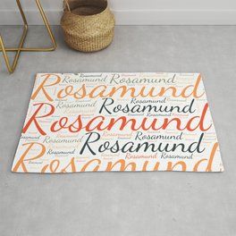 Rosamund Rug | Vidddiepublyshd, Womanbabygirl, Birthdaypopular, Femalerosamund, Wordcloudpositive, Graphicdesign, Horizontalamerica, Colorsfirstname 