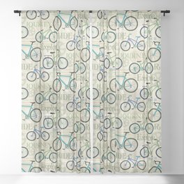 Bicycle Journey Blue Sheer Curtain