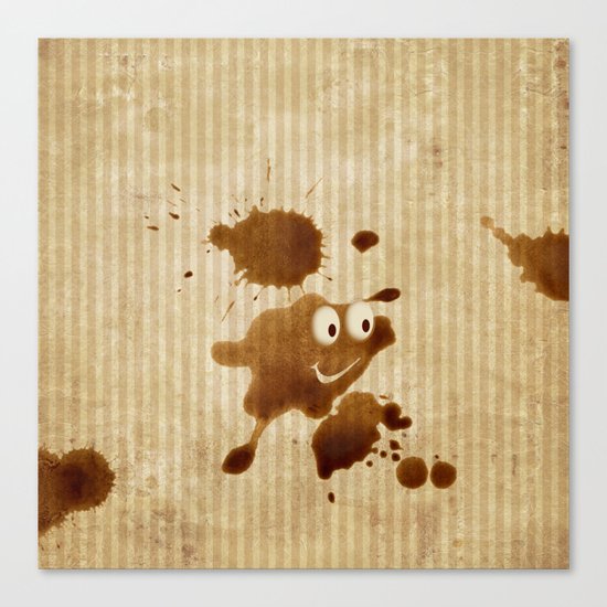The Smile of Coffee Drop - Old Paper Style Canvas Print