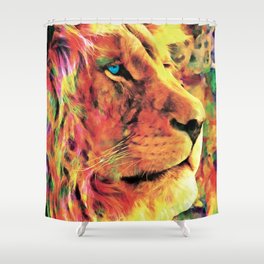 Mr Lion - Modern oil painting Shower Curtain