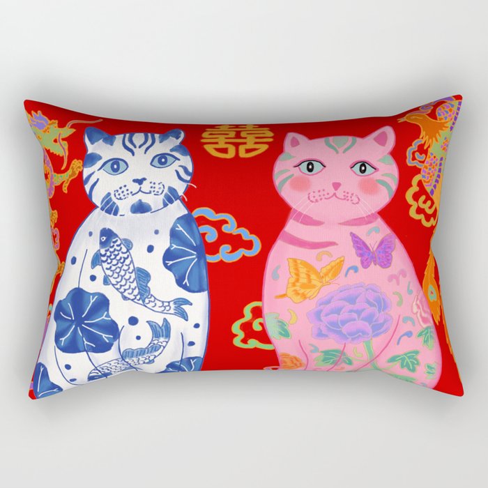 Double Happiness: When Ming Meets Qing Rectangular Pillow