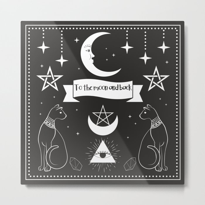 To The Moon And Back With Your Cats Metal Print
