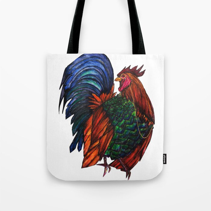 Monocled Rooster Tote Bag