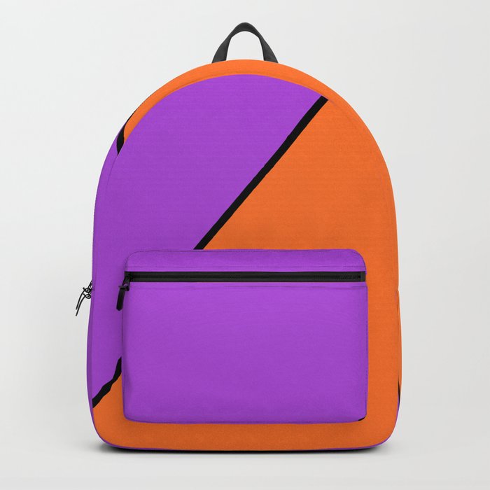 Orange Pyramid Triangle on Purple Background. Backpack