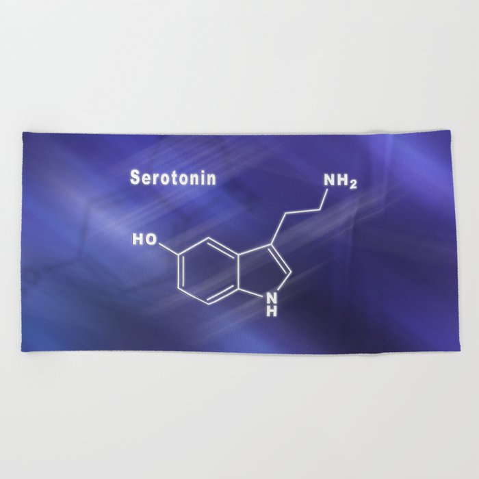 Serotonin Hormone Structural chemical formula Beach Towel