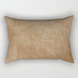 Scandinavian Modern Cowhide Brown Tan Rectangular Pillow