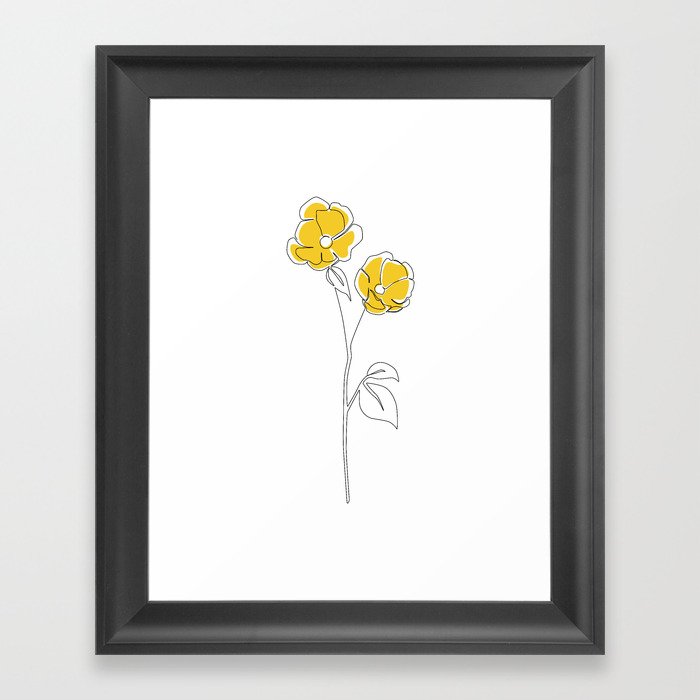 Mustard Bloom Framed Art Print