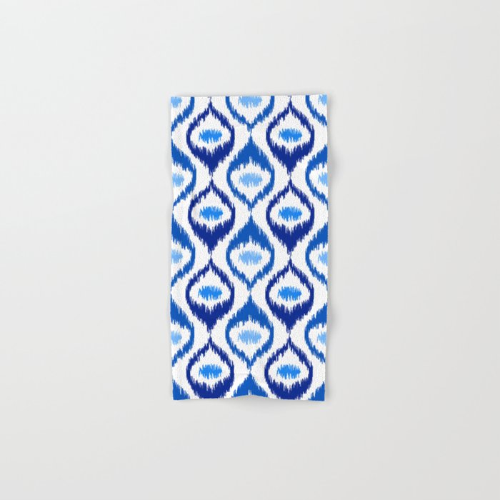 IKAT pattern, indigo blue and white, 07 Hand & Bath Towel