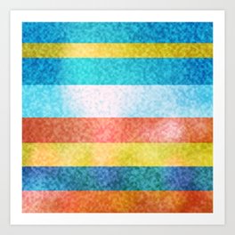 Frosted Glass Striped Pattern Summery Colors Art Print | Frostedglass, Horizontal, Colorful, Pattern, Decorative, Design, Summer, Glass, Retro, Striped 