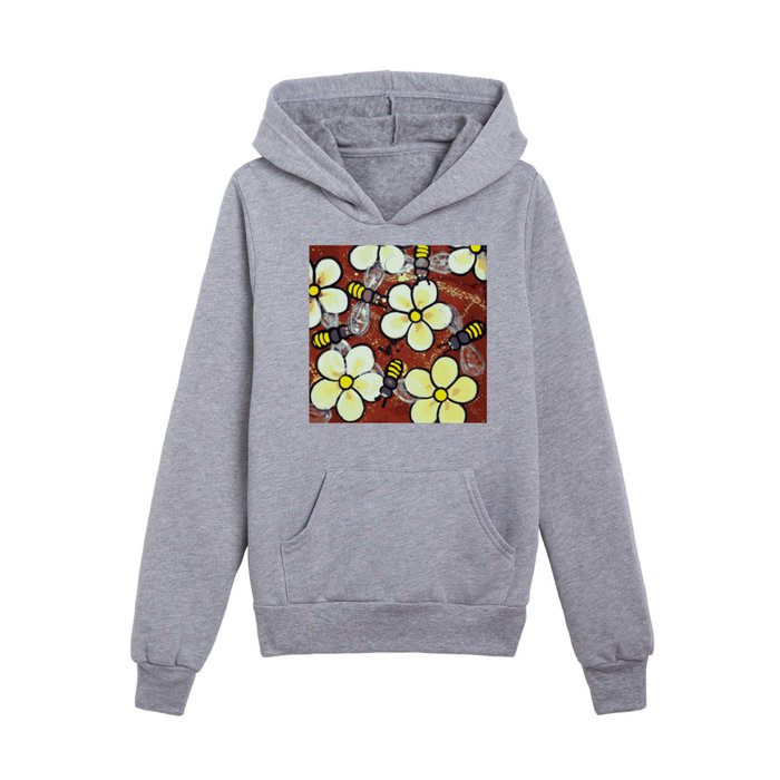 Bees - Abstract Art Kids Pullover Hoodie