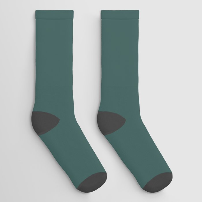T (White & Dark Green Letter) Socks