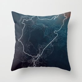 Nurburgring Race Track Map - Nordschleife Throw Pillow