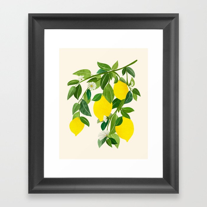 Summer Lemons / Tropical Fruit Series Framed Art Print