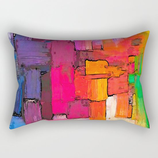 Color Interlace Rectangular Pillow