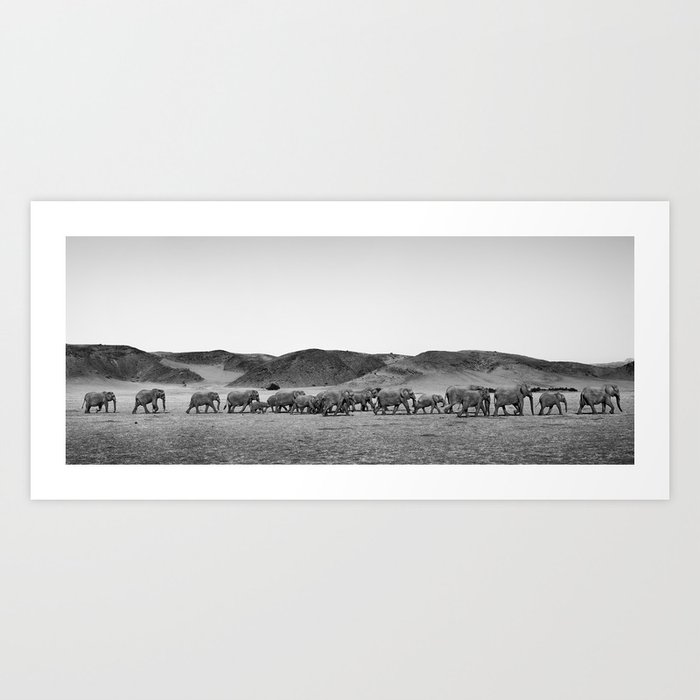 Damaraland Desert Elephants Art Print