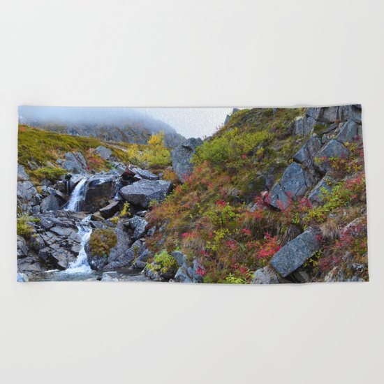 Independence Mine Waterfall Beach Towel