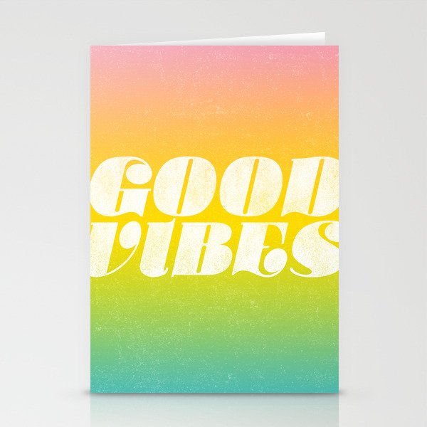 good vibes, rainbow Stationery Cards