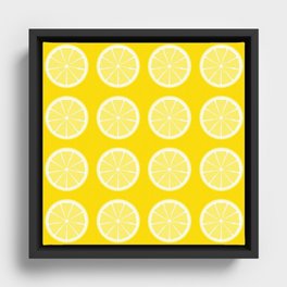 Lemon Pattern Framed Canvas