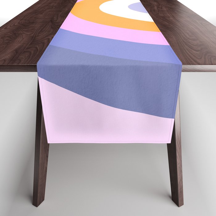 Vertical Rainbow in Very Peri, Pink & Orange  Table Runner