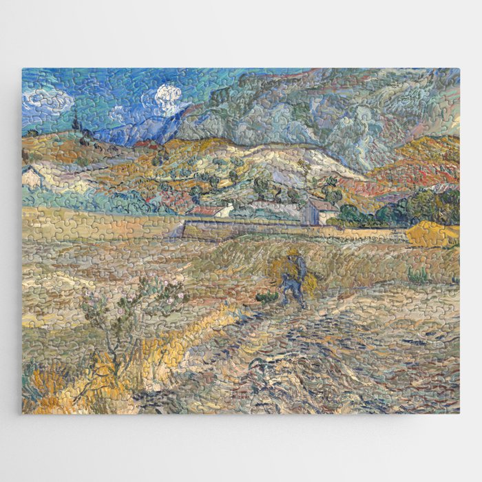 Enclosed Field with Peasant by Vincent van Gogh, 1889 Jigsaw Puzzle
