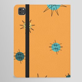 Atomic Age Starburst Planets Bright Orange Blue iPad Folio Case