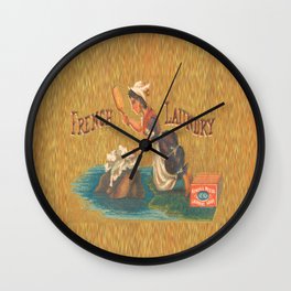 French Laundry Vintage Advertisement Wall Clock