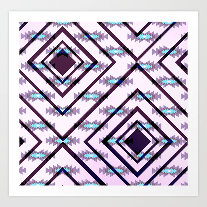 Ultraviolet ethnic pattern Art Print