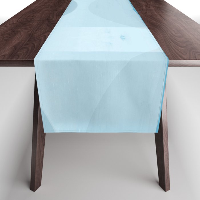 A Touch Of Aqua - Soft Geometric Minimalist Blue Green Turquoise  Table Runner