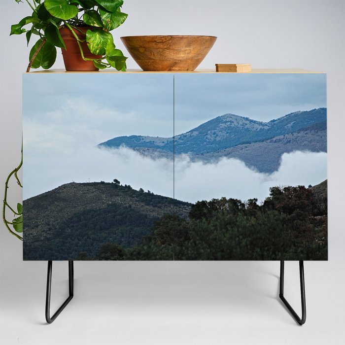 Hills Clouds Scenic Landscape 5 Credenza