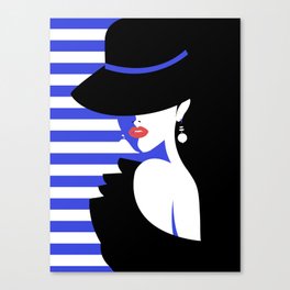 pretty girl in blue Canvas Print