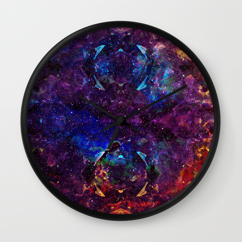 Rainbow Aura Quartz Nebulae Wall Clock By Aaroncarberry Society6