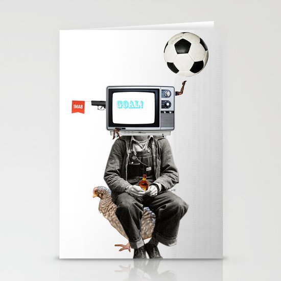 Goal Head TV Collage Stationery Cards