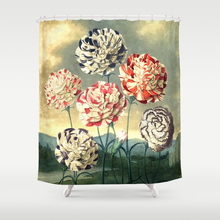 Carnations Temple of Flora Shower Curtain